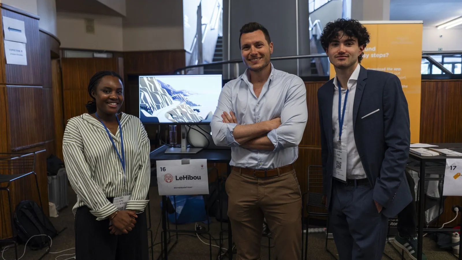 The stand of Le Hibou, a French Tech 120 start-up (2026 class), in the 2024 Summit village